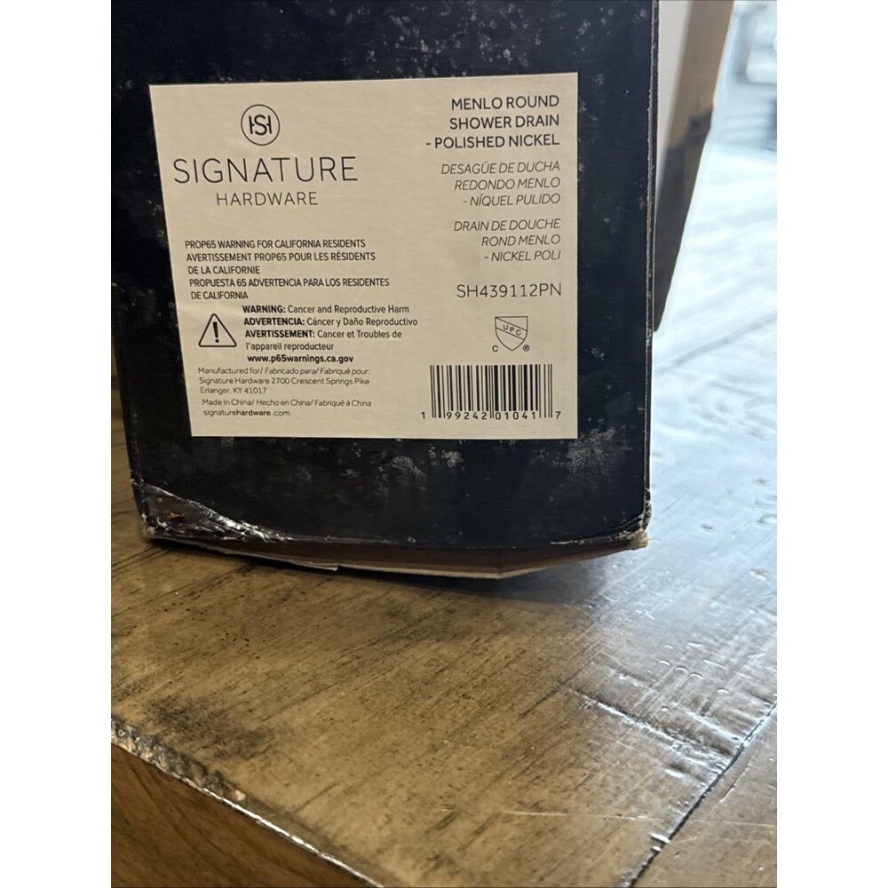 Signature Hardware SH439112BN Menlo Round Shower Drain, Brushed Nickel